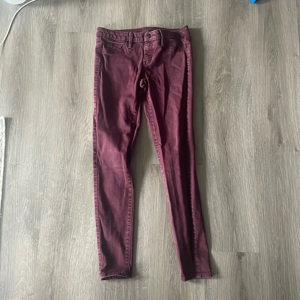 Maroon jeggings. Size 2. Very comfortable. Barely worn